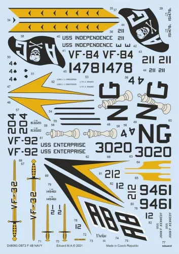 Eduard Accessories F-4B NAVY for TAMIYA - matricakészlet