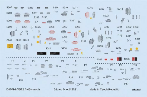 Eduard Accessories F-4B stencils for TAMIYA - stencil- és adatfelirat-matricák