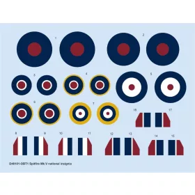   Eduard Accessories Spitfire Mk.V national insignia for EDUARD - felségjel-matricák