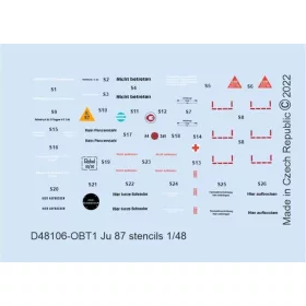   Eduard Accessories Ju 87 stencils for HASEGAWA/AIRFIX/ITALERI - stencil- és adatfelirat-matricák