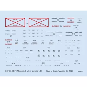   Eduard Accessories Mosquito B Mk.IV stencils for TAMIYA/REVELL - stencil- és adatfelirat-matricák