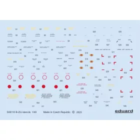   Eduard Accessories B-25J stencils 1/48 HKM - stencil- és adatfelirat-matricák