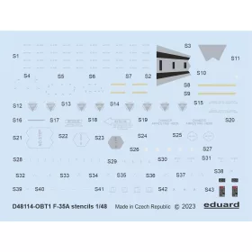   Eduard Accessories F-35A stencils 1/48 - stencil- és adatfelirat-matricák