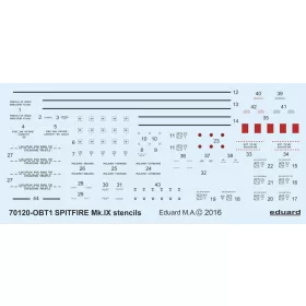   Eduard Accessories Spitfire Mk.IX stencils for Eduard - stencil- és adatfelirat-matricák