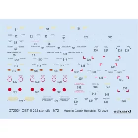   Eduard Accessories B-25J stencils 1/72 for HASEGAWA/REVELL - stencil- és adatfelirat-matricák