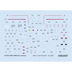   Eduard Accessories A6M2 stencils for TAMIYA/AIRFIX/HASEGAWA - stencil- és adatfelirat-matricák