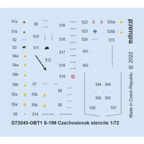   Eduard Accessories S-199 Czechoslovak stencils 1/72 - stencil- és adatfelirat-matricák