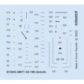   Eduard Accessories CS-199 stencils 1/72 - stencil- és adatfelirat-matricák