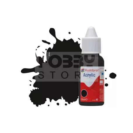 Humbrol No 201 Black - Metallic - 14ml akrilfesték DB0201