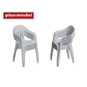   Plus Model Stacked plastic chairs – dioráma kellék makett