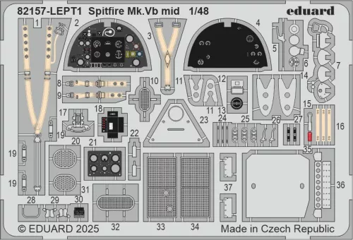 Eduard Spitfire Mk.Vb középső változat ProfiPACK 1:48 repülőgép makett