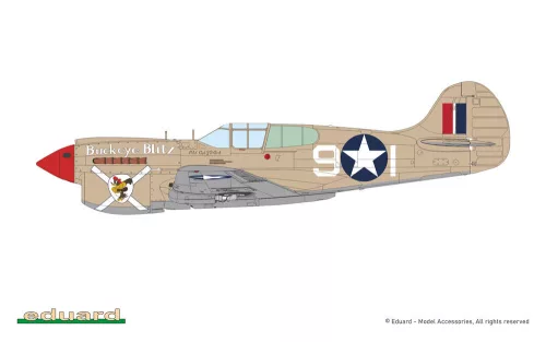 Eduard P-40K rövid farokrészű ProfiPACK 1:48 repülőgép makett