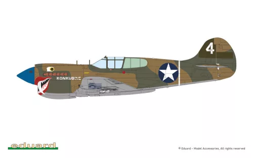 Eduard P-40K rövid farokrészű ProfiPACK 1:48 repülőgép makett