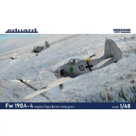   Eduard Fw 190A-4 motorhűtő zsalukkal és kétgéppuskás szárnyakkal Weekend Edition 1:48 repülőgép makett