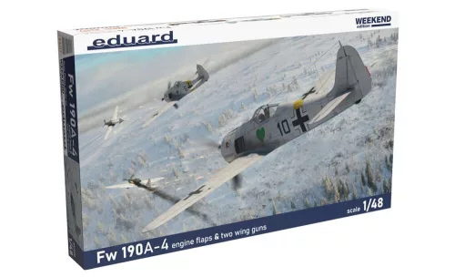 Eduard Fw 190A-4 motorhűtő zsalukkal és kétgéppuskás szárnyakkal Weekend Edition 1:48 repülőgép makett