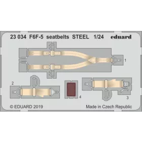   Eduard Accessories F6F-5 seatbelts STEEL for Airfix - acél fotómaratott biztonsági övek