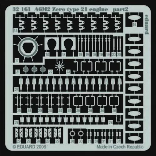 Eduard Accessories A6M2 Zero type 21 engine für Tamiya Bausatz 60317 - A6M2 Zero Type 21 motorrészletező fotómaratás