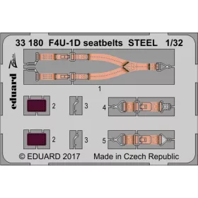  Eduard Accessories F4U-1D seatbelts STEEL for Tamiya - acél fotómaratott biztonsági övek