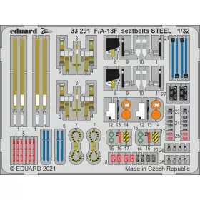   Eduard Accessories F/A-18F seatbelts STEEL, for REVELL - acél fotómaratott biztonsági övek