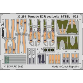   Eduard Accessories Tornado ECR seatbelts STEEL for ITALERI - acél fotómaratott biztonsági övek
