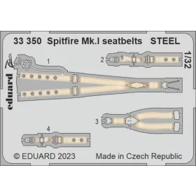   Eduard Accessories Spitfire Mk.I seatbelts STEEL 1/32 KOTARE - acél fotómaratott biztonsági övek