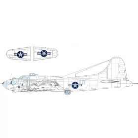   Eduard Accessories B-17F US national insignia w/ blue outline 1/48 - felségjel-festő maszk