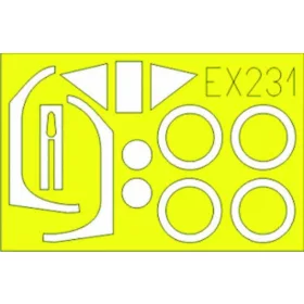   Eduard Accessories Fw 190A-5/A-8 für Hasegawa Bausatz - kabin- és ablakmaszk