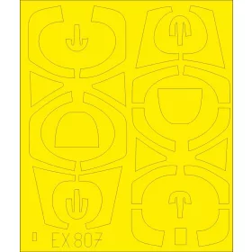   Eduard Accessories Mirage 2000D TFace for KINETIC - kétoldalas kabinmaszk (TFace)