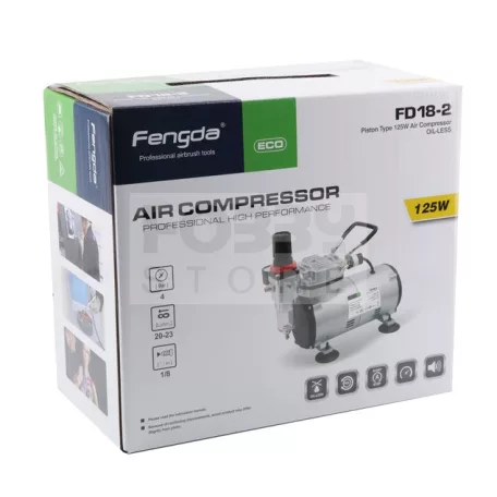 Fengda Mini airbrush compressor- Mini csendes - egyhengeres airbrush kompresszor FD-18-2