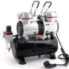 Fengda Airbrush mini compressor with air reservoir- Mini csendes - kéthengeres levegőtartályos (3.5L) airbrush kompresszor FD-196