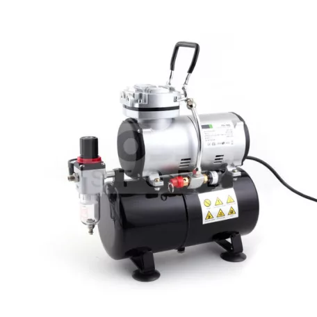 Airbrush készlet egyhengeres mini levegőtartályos kompresszoral - Airbrush Set Fengda FD-130 with compressor FD186K