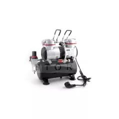   Airbrush készlet kéthengeres mini levegőtartályos kompresszoral - Airbrush Set Fengda FD-130 with compressor FD196K