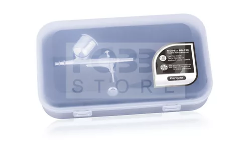 Airbrush készlet kéthengeres mini levegőtartályos kompresszoral - Airbrush Set Fengda FD-130 with compressor FD196K