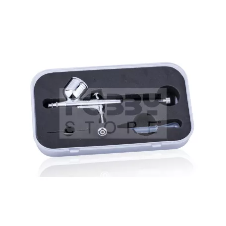 Airbrush készlet kéthengeres mini levegőtartályos kompresszoral - Airbrush Set Fengda FD-130 with compressor FD196K