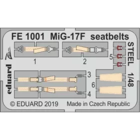   Eduard Accessories MiG-17F seatbelts STEEL for Hobby Boss - acél fotómaratott biztonsági övek