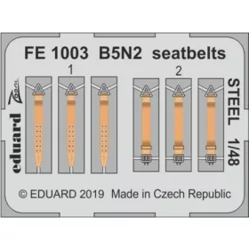   Eduard Accessories B5N2 seatbelts STEEL for Hasegawa - acél fotómaratott biztonsági övek
