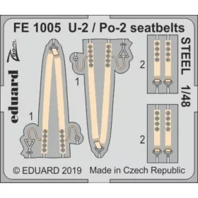   Eduard Accessories U-2 / Po-2 seatbelts STEEL for ICM - acél fotómaratott biztonsági övek