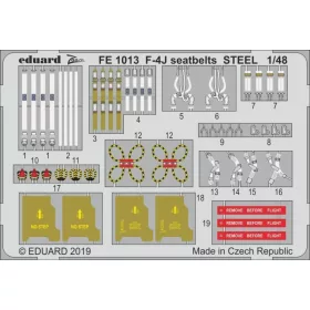   Eduard Accessories F-4J seatbelts STEEL for Academy - acél fotómaratott biztonsági övek