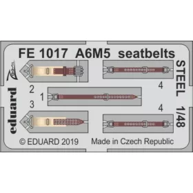  Eduard Accessories A6M5 seatbelts STEEL for Tamiya - acél fotómaratott biztonsági övek