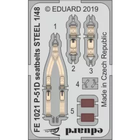   Eduard Accessories P-51D seatbelts STEEL for Eduard - acél fotómaratott biztonsági övek