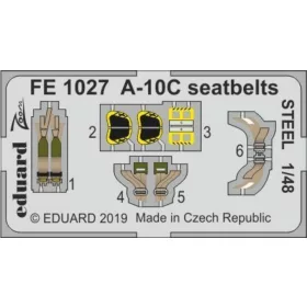   Eduard Accessories A-10C seatbelts STEEL for Italeri - acél fotómaratott biztonsági övek