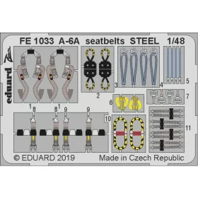   Eduard Accessories A-6A seatbelts STEEL for Hobby Boss - acél fotómaratott biztonsági övek