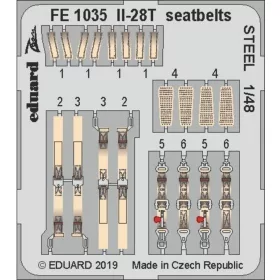   Eduard Accessories Il-28T seatbelts STEEL for Bobcat - acél fotómaratott biztonsági övek