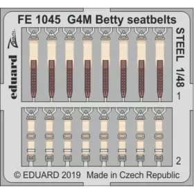  Eduard Accessories G4M Betty seatbelts STEEL for Tamiya - acél fotómaratott biztonsági övek
