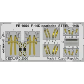   Eduard Accessories F-14D seatbelts STEEL for AMK - acél fotómaratott biztonsági övek