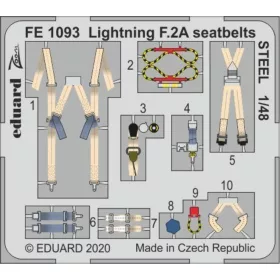   Eduard Accessories Lightning F.2A seatbelts STEEL for Airfix - acél fotómaratott biztonsági övek