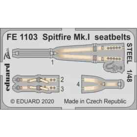   Eduard Accessories Spitfire Mk.I seatbelts STEEL for Airfix - acél fotómaratott biztonsági övek