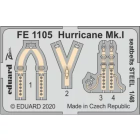   Eduard Accessories Hurricane Mk.I seatbelts STEEL for Airfix - acél fotómaratott biztonsági övek