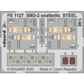   Eduard Accessories SBD-2 seatbelts STEEL for Academy - acél fotómaratott biztonsági övek