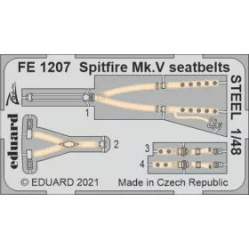   Eduard Accessories Spitfire Mk.V seatbelts STEEL 1/48 for EDUARD/SPECIAL HOBBY - acél fotómaratott biztonsági övek